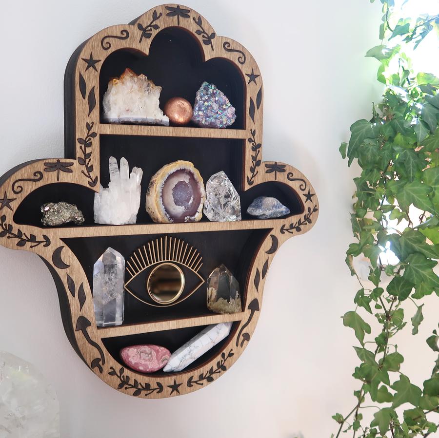 Hamsa Hand Crystal Shelf - coppermoonboutique (1)