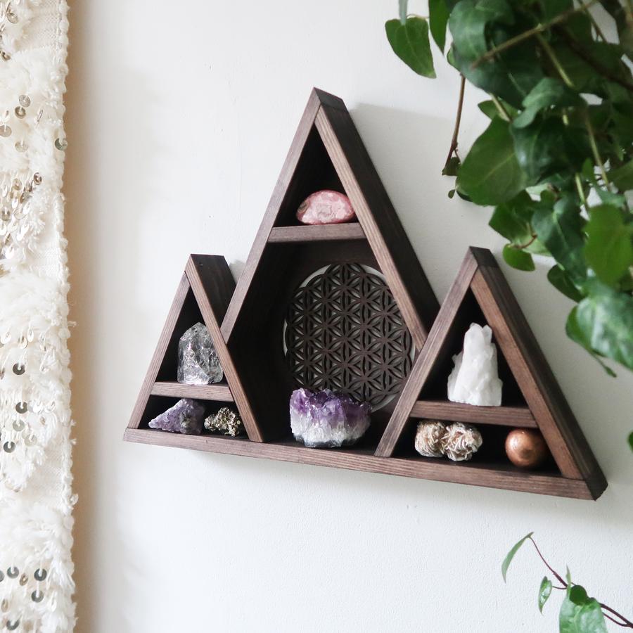 Flower Of Life triple mountain crystal shelf (1)
