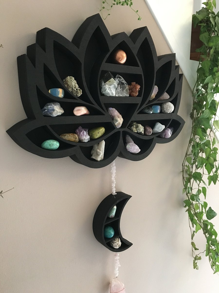 Lotus Flower and Moon Hanging Shelf - coppermoonbou (2)