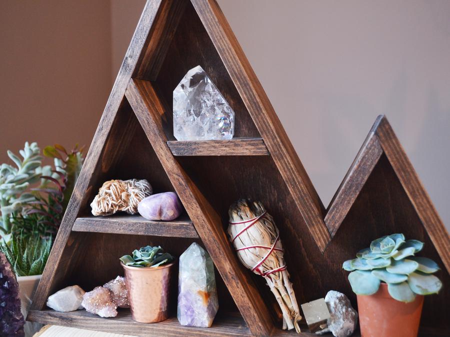 Triangle Crystal Shelf - coppermoonboutique
